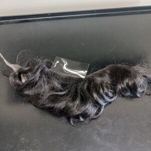 Nings Wigs 1B50 Lace Frontal Wavy Hair Piece Natural Black 50% Grey